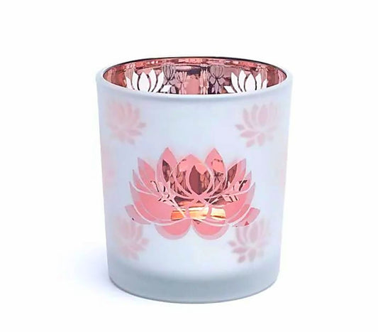 Kerzenhalter rosa/metallic Lotus
